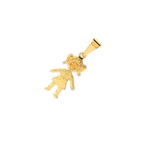 Colgante Niña Satinada Enchapado Oro 18K-0