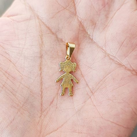 Colgante Niña Satinada Enchapado Oro 18K-2