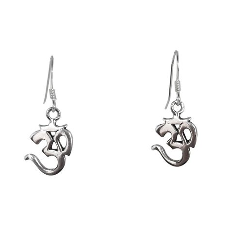 Aros Ohm Colgante Gancho Plata Fina 925 Envejecida-1