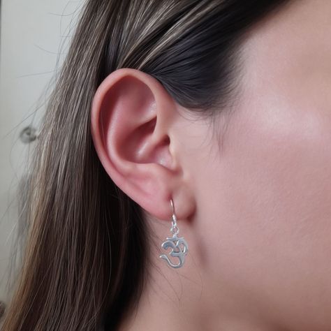 Aros Ohm Colgante Gancho Plata Fina 925 Envejecida-3