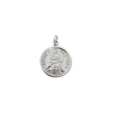 Colgante Medalla Divina Pastora 20mm Plata Fina 925-0