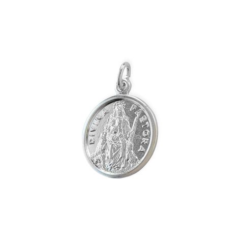 Colgante Medalla Divina Pastora 20mm Plata Fina 925-1