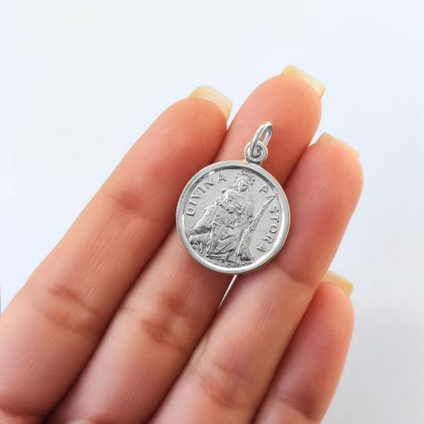 Colgante Medalla Divina Pastora 20mm Plata Fina 925-2