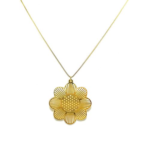 Collar Flor Enchapado Oro 18 K -0