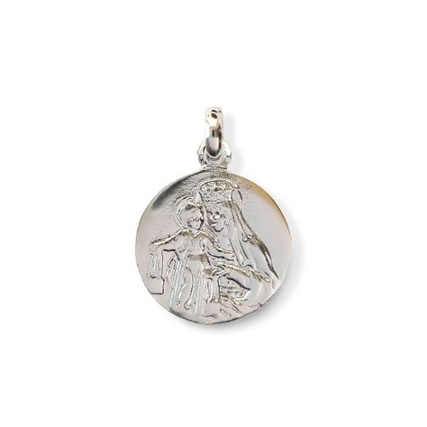 Colgante Medalla Virgen Del Carmen 18mm Plata Fina 925-0