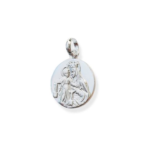 Colgante Medalla Virgen Del Carmen 18mm Plata Fina 925-1