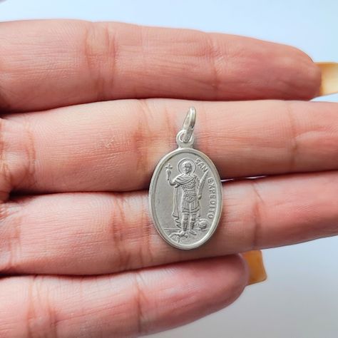 Colgante Medalla San Expedito 13mm Plata Fina 925-2