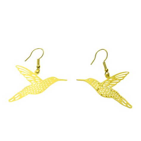 Aros Colibrí Enchapado Oro 18K-0