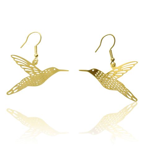 Aros Colibrí Enchapado Oro 18K-1