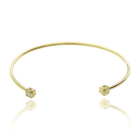 Pulsera Esclava Jacinta 2 Circones Enchapado Oro 18K-1