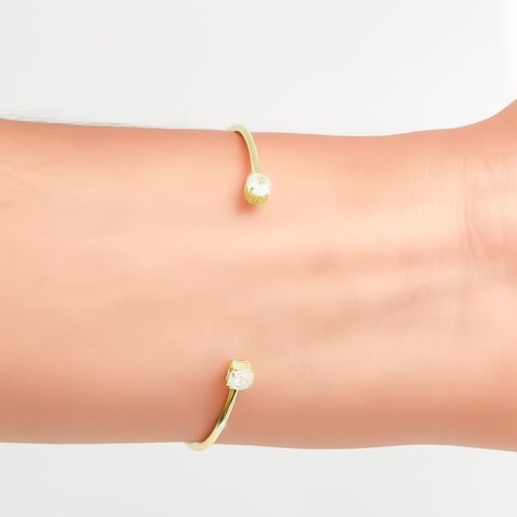Pulsera Esclava Jacinta 2 Circones Enchapado Oro 18K-2