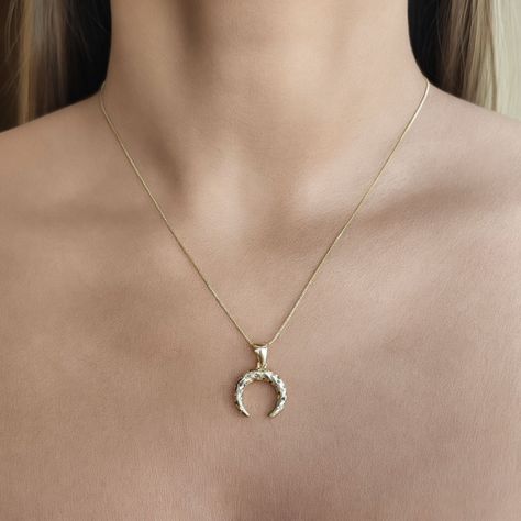 Collar Luna Invertida Circones Colores Enchapado Oro 18K-2