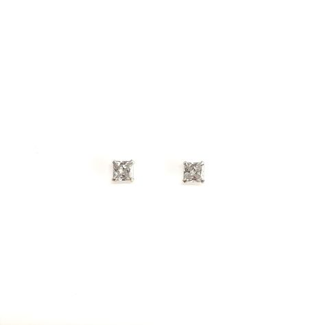 Aros Punto de Luz Circón Cuadrado Plata Fina 925-0