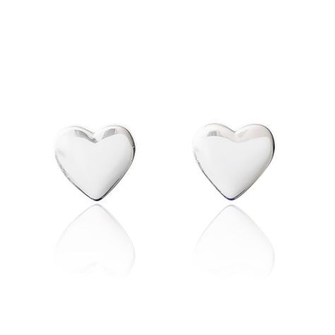 Aros Corazón Liso Elba 8mm Plata Fina 925-0
