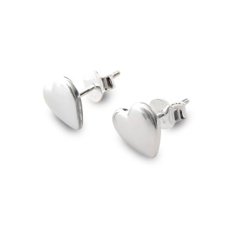 Aros Corazón Liso Elba 8mm Plata Fina 925-1