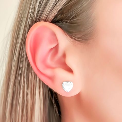Aros Corazón Liso Elba 8mm Plata Fina 925-2
