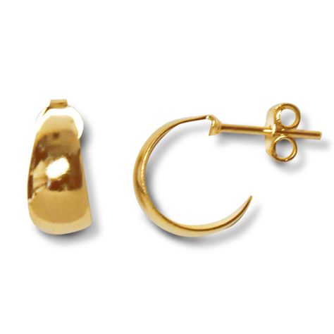 Aros Argollas Bote Pequeñas 12mm Enchapado Oro 18K-0