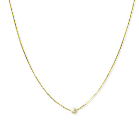 Collar Perla Isabella 4mm Enchapado Oro 18K-0