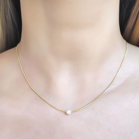 Collar Perla Isabella 4mm Enchapado Oro 18K-2