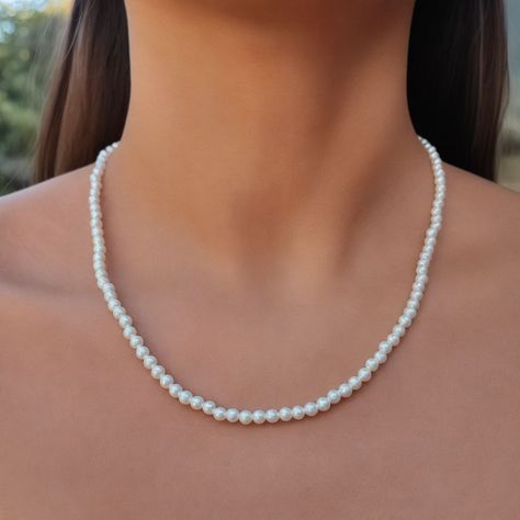 Collar Perlas 4mm Shellpearl Plata Fina 925-2