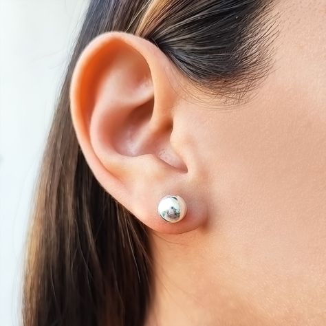 Aros Bola 8mm Plata Fina 925-4