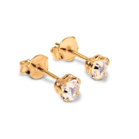Aros Corazón Circón Grifas 4mm Enchapado Oro 18K-0