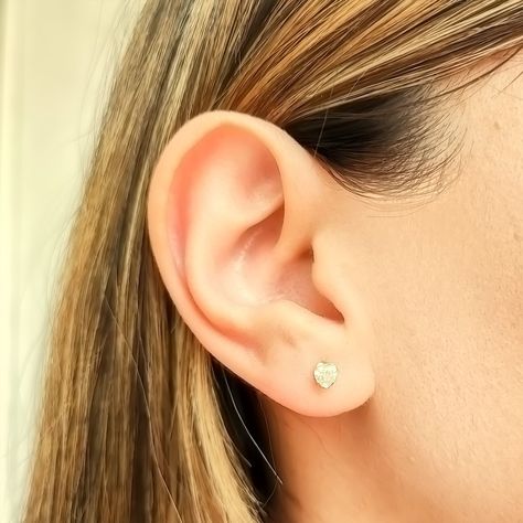 Aros Corazón Circón Grifas 4mm Enchapado Oro 18K-1