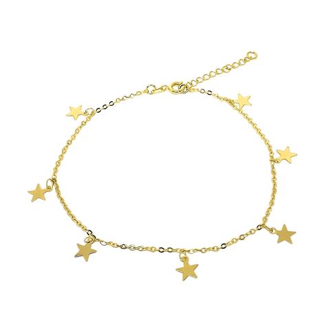 Tobillera 7 Estrellas Enchapado Oro 18Ka-0