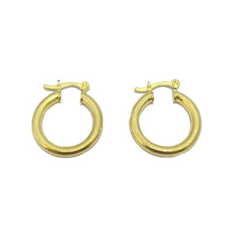 Aros Argolla Adela Satinada 20mm Enchapado Oro 18K-0