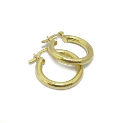 Aros Argolla Adela Satinada 20mm Enchapado Oro 18K-1