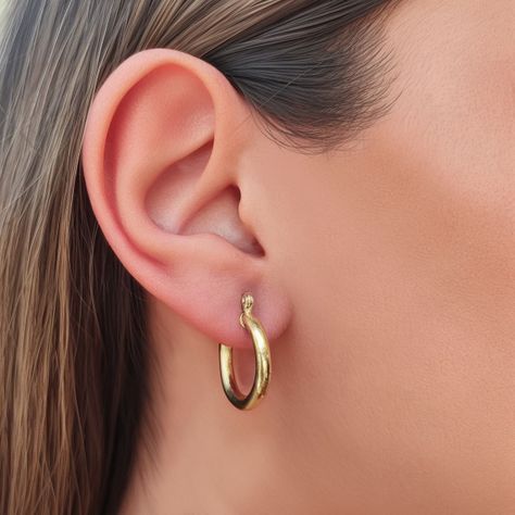 Aros Argolla Adela Satinada 20mm Enchapado Oro 18K-2