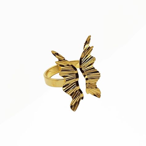 Anillo Mariposa Adaptable Enchapado Oro 18K-2
