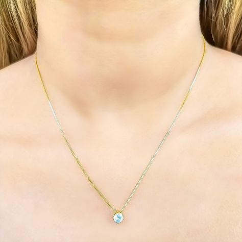 Collar Punto De Luz 5mm Enchapado Oro 18K-2