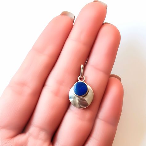 Set Lapislázuli Aros y Colgante Círculo Plata Fina 950-3
