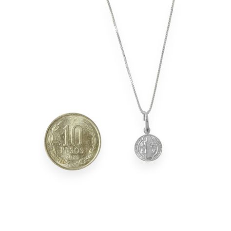 Collar Medalla San Benito Veneciana Plata Fina 925-5