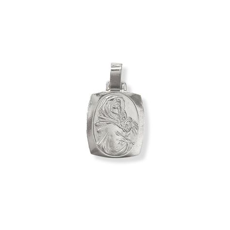 Colgante Medalla Virgen Niño Plata Fina 925-1
