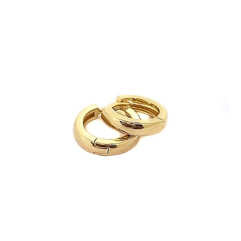 Aros Argollas Bisagra 11mm Enchapado Oro 18K-0