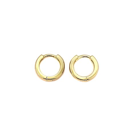 Aros Argollas Bisagra 11mm Enchapado Oro 18K-1