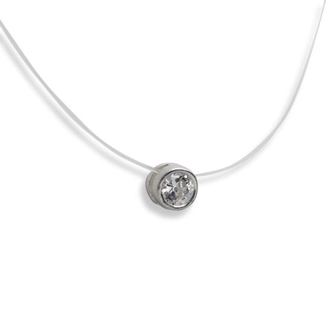 Collar Invisible Punto De Luz 45cm Plata Fina 925-0