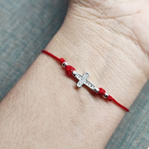 Pulsera Cruz Circón Blanco Plata Fina 925-1