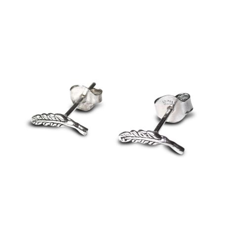 Aros Pluma Mini Plata Fina 925-0
