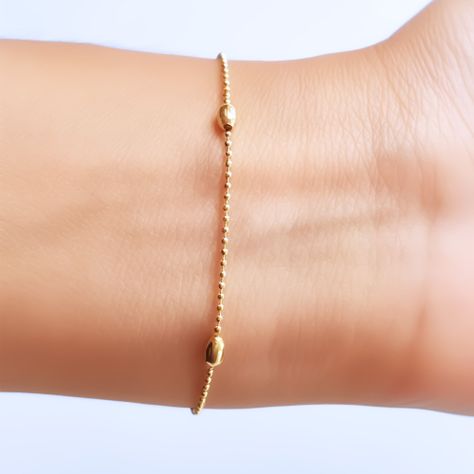 Pulsera 5 Melón Enchapado Oro 18 K-1