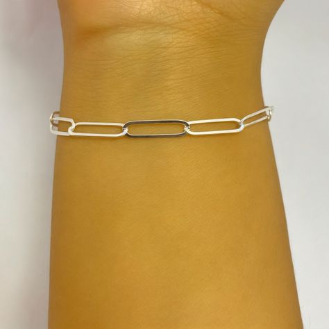Pulsera Eslabón Alargado 16x4mm Plata Fina 925-1
