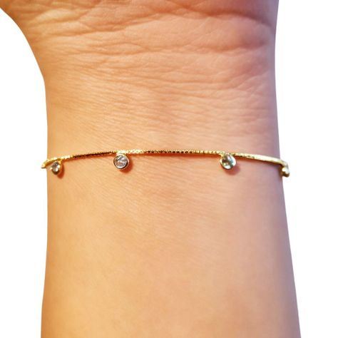 Pulsera Veneciana 6 Circones Enchapado Oro 18K-1