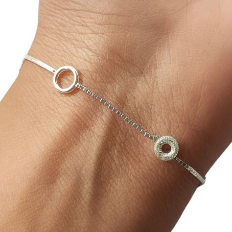 Pulsera Círculos y Donas Plata Fina 925-2