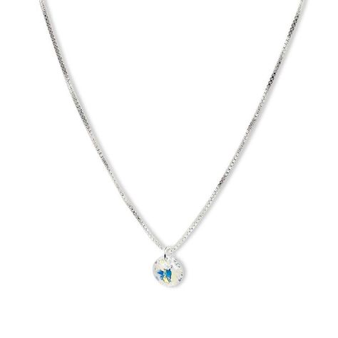 Collar Punto De Luz Cristal Austriaco Aurore Boreale 6mm Plata Fina 925 45cm-0