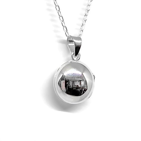 Collar Guardapelo Redondo 45cm Plata Fina 925-1