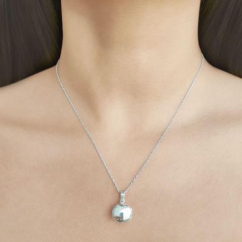 Collar Guardapelo Redondo 45cm Plata Fina 925-2