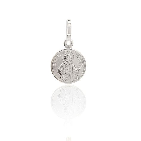 Colgante Medalla 10mm San Judas Tadeo Plata Fina 925-0