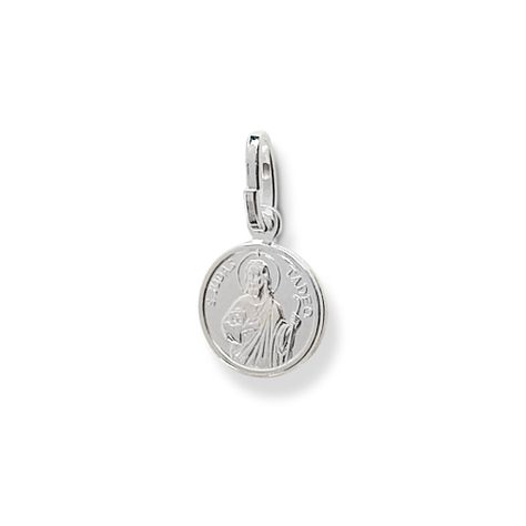 Colgante Medalla 10mm San Judas Tadeo Plata Fina 925-1